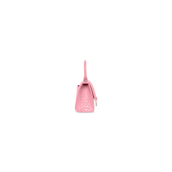 7ee4a1be9e54d8366deaba85e5a70561 WOMEN'S HOURGLASS XS HANDBAG CROCODILE EMBOSSED IN PINK