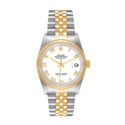 ساعة رولكس Datejust 16233WRJ 36MM مينا باللون الأسود بعلبة فضية