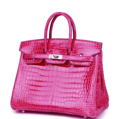 7fd4f8eea7d2588002f4b8d55a1126b4 Hermès Birkin 25 Rose Mexico Shiny Porosus Crocodile Palladium Hardware