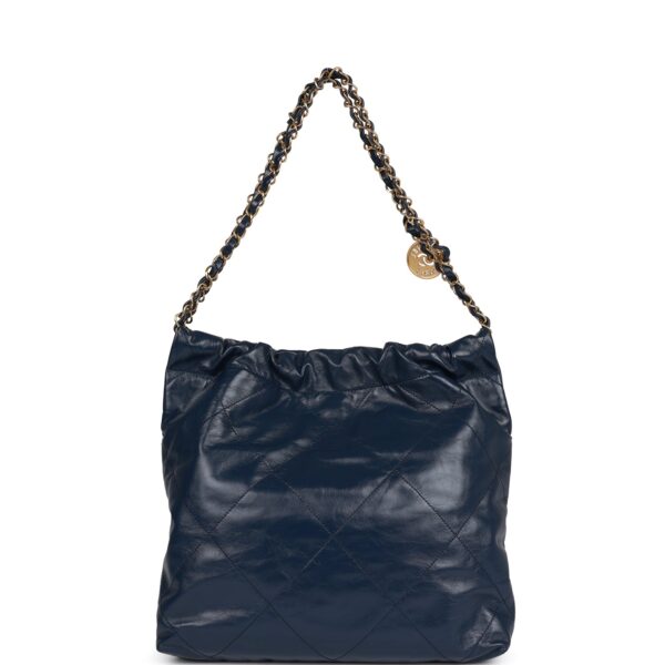805014a2474394b11343d435dc56ad25 Chanel Large 22 Bag Navy Lambskin Antique Gold Hardware