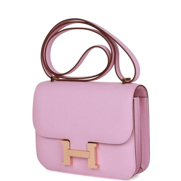 80567534cc7654da89cb25ee31a56249 Hermès Constance 18 Mauve Sylvestre Epsom Rose Gold Hardware