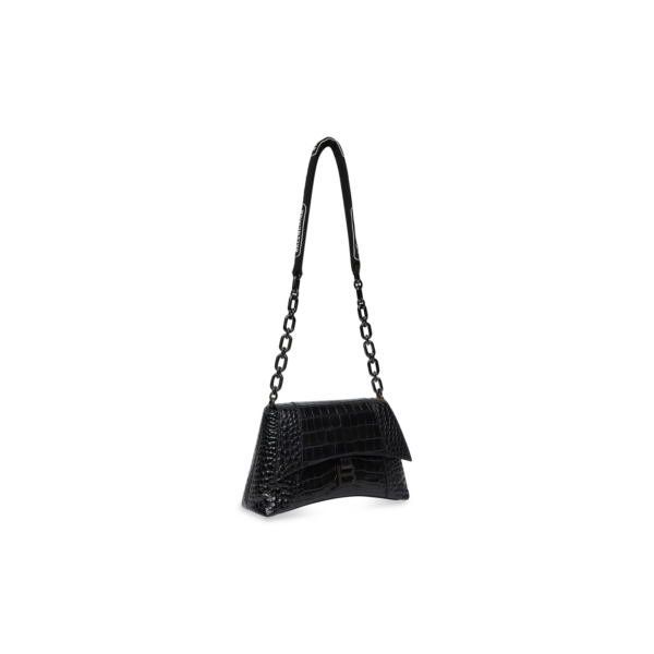 8189d2f0df3b42766e262c842ccb347d WOMEN'S DOWNTOWN SMALL SHOULDER BAG WITH CHAIN CROCODILE EMBOSSED IN BLACK