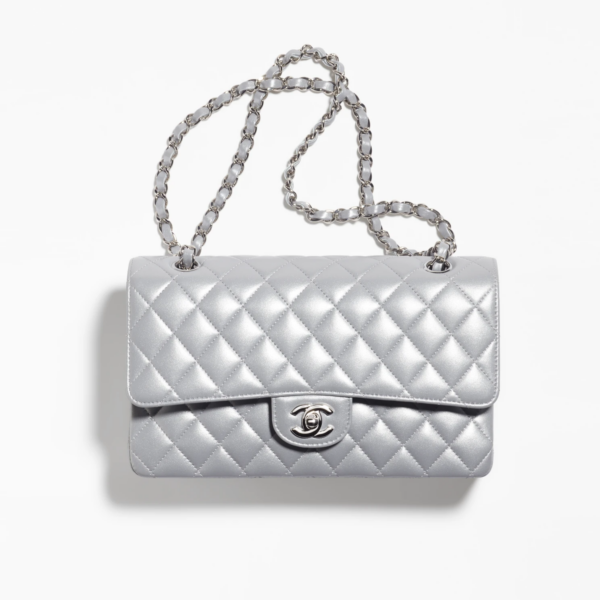 CLASSIC HANDBAG Pearly Lambskin & Silver-Tone Metal