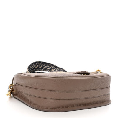 CHRISTIAN DIOR Grained Calfskin Large Bobby Flap Warm Taupe