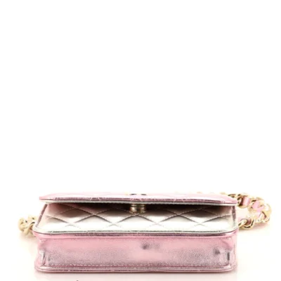 Chanel Coco Punk Chain Clutch Quilted Gradient Metallic Lambskin