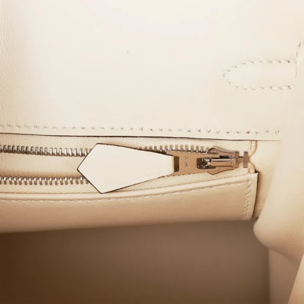Hermès Birkin 25 Glycine Grizzly and Nata Swift Palladium Hardware