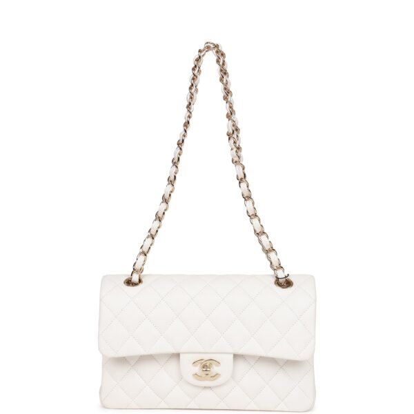 82bcd80df3e9ae643faf340c0bd61958 Chanel Small Classic Double Flap White Caviar Light Gold Hardware
