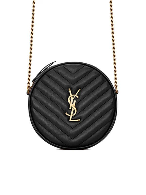 831e1ab4db7ddff1d210a4be3be5801e YSL Vinyle Round Camera Bag in Chevron-Quilted Grain de Poudre Embossed Leather