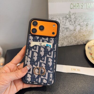 Dior Card Holder Fabric Full-Cover Phone Case