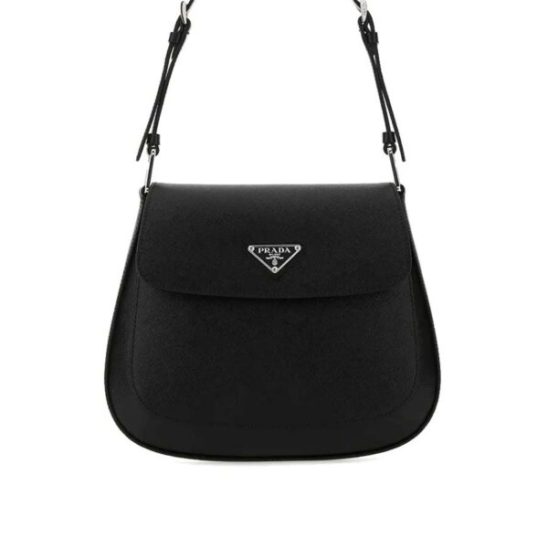 Prada Cleo Saffiano Leather Small Shoulder Bag in Black