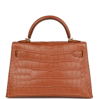 Hermès Kelly Sellier 20cm Gold Matte Alligator Gold Hardware