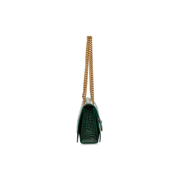 85265bd628e2e347893293c4fadc48d5 WOMEN'S CRUSH SMALL CHAIN BAG CROCODILE EMBOSSED IN FOREST GREEN