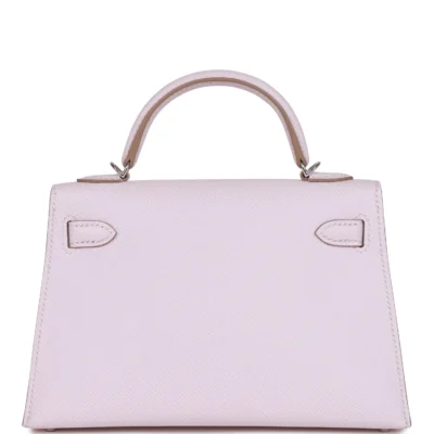 Hermès Kelly Sellier 20 Mauve Pale Epsom Palladium Hardware