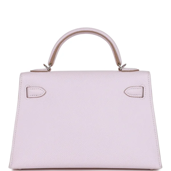 Hermès Kelly Sellier 20 Mauve Pale Epsom Palladium Hardware