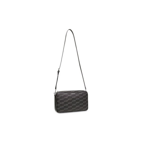 SIGNATURE MEDIUM CAMERA BAG BB MONOGRAM COATED CANVAS IN BLACK