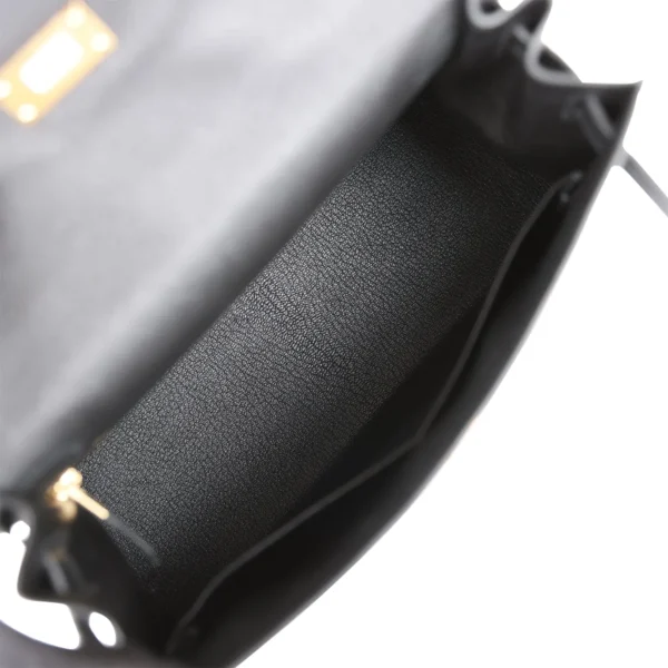 Hermès Kelly Sellier 28 Black Epsom Gold Hardware