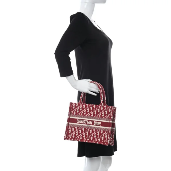 869e367a608d16456d8ea5a178624858 CHRISTIAN DIOR Oblique Small Book Tote Burgundy Multicolor