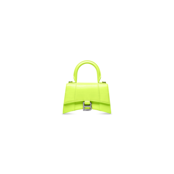 86cec842d7038a7d45db2ca8d3327cd6 WOMEN'S HOURGLASS XS HANDBAG CROCODILE EMBOSSED IN YELLOW