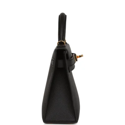 Hermès Kelly Sellier 20 Black Epsom Gold Hardware