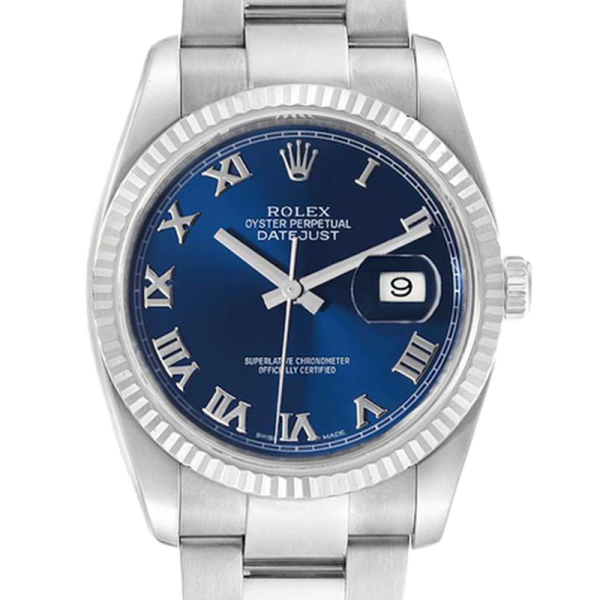 Rolex Datejust 116234BLRO 36MM Blue Dial Silver-tone Case