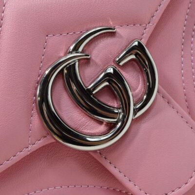 877c0ea859b671f3a8371bb6a5674b51 Gucci GG Marmont Silver Chain Shoulder Strap GG Logo Flap Female Pink Quilted Leather Single Top Handle Bag 2022 Price