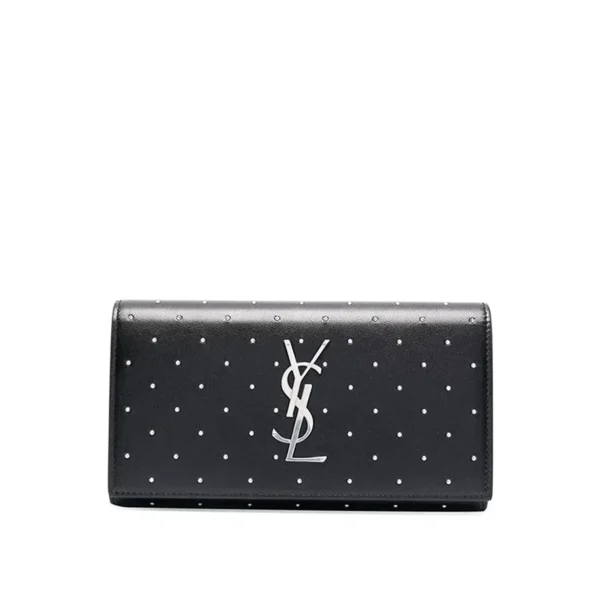 8791da02386b4c3adef991003b917fb2 YSL Kate Monogram Studded Clutch in Black