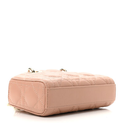 CHRISTIAN DIOR Lambskin Cannage Micro Lady D-Joy Beige