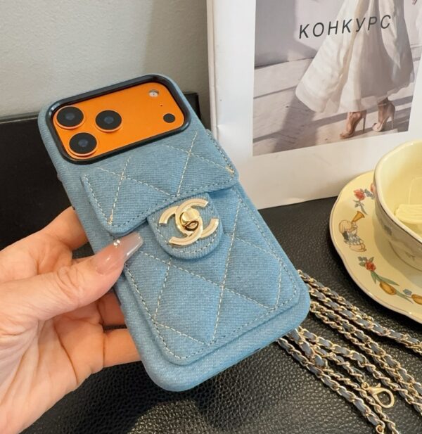 87be0470c8d42eca477222ee23bbc1e2c6c85c83426f94195129d05594a9541d Chanel Denim CC Crossbody iPhone Case with Card Slot