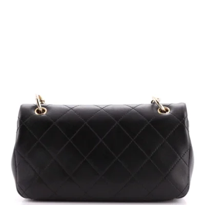Chanel Twist Chain Enamel CC Flap Bag Quilted Lambskin Medium