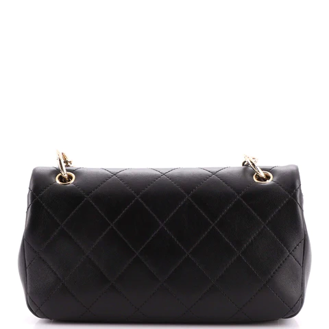 Chanel Twist Chain Enamel CC Flap Bag Quilted Lambskin Medium