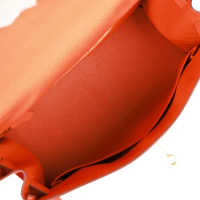Hermès Kelly Retourne 28 Orange Togo Gold Hardware