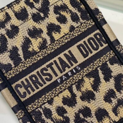 Dior Mini Dior Book Tote Phone Bag Coffee