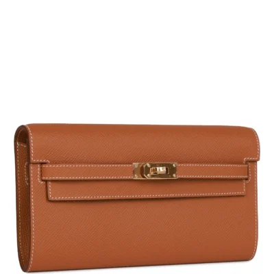 Hermès Kelly Wallet To Go Gold Epsom Gold Hardware