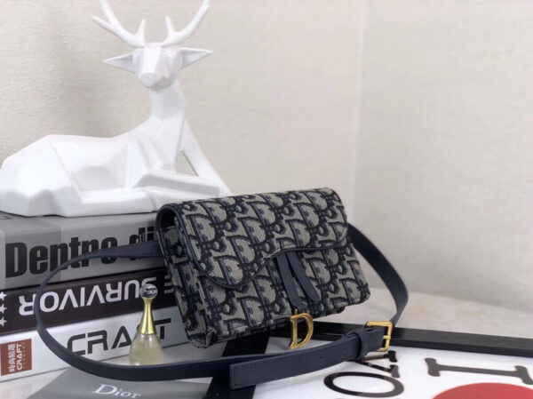 88f55f882b68933aaf21e22f6ecca295 Dior Blue Oblique Saddle Belt Bag