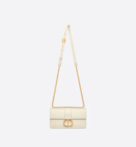 30 MONTAIGNE EAST-WEST BAG WITH CHAIN Latte Calfskin