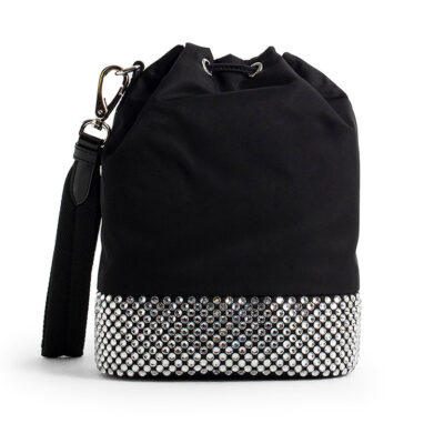 Prada Bucket Re-Nylon Bag with Artificial Crystals
