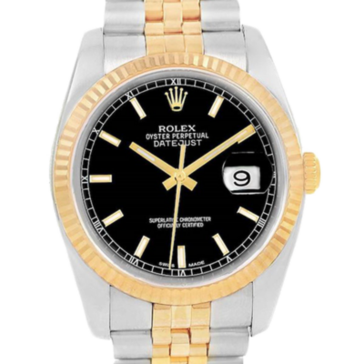 ساعة رولكس Datejust 116233BKSJ 36MM مينا باللون الأسود بعلبة فضية