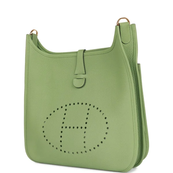 8aa100507a9852b5e770942c1becdde3 Hermès Evelyne III PM Vert Criquet Clemence Gold Hardware