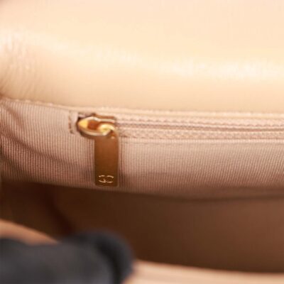8ac5af0cbaa0637335350ebb0d14e910 Chanel Medium 19 Flap Bag Beige Calfskin Mixed Hardware