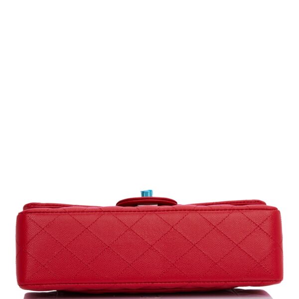 Chanel Small Classic Double Flap Red Caviar Light Gold Hardware