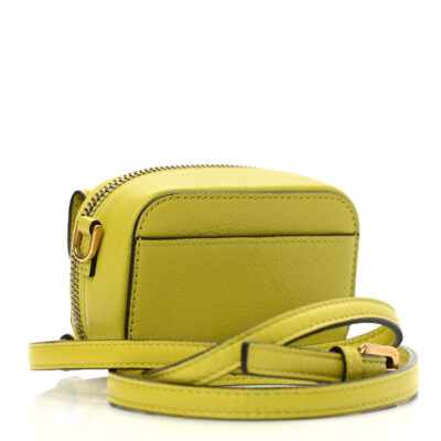 8b26d1a5146fc4d881c1cce9c426ad51 CHRISTIAN DIOR Goatskin Mini Saddle Shoulder Strap Pouch Lime