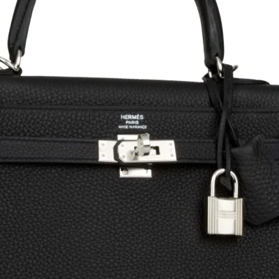 8b2912de5f7db4019b6e3faf13a94e06 Hermès Kelly Retourne 25 Black Togo Palladium Hardware