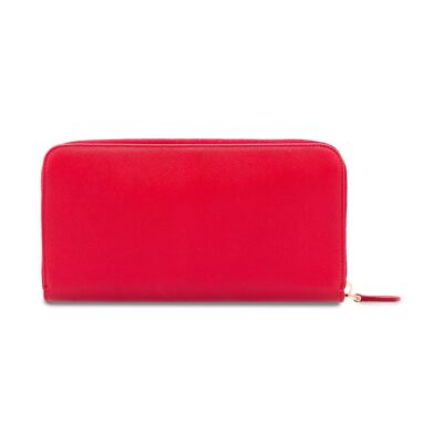 Prada Large Saffiano Leather Wallet in Red
