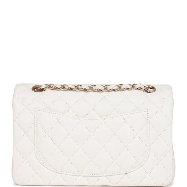 8b87f0e365bb44ae525156e7ce60af35 Chanel Small Classic Double Flap White Caviar Light Gold Hardware
