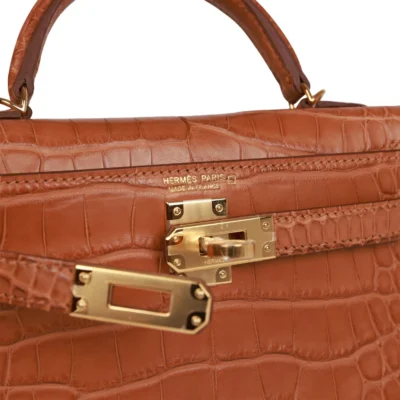 Hermès Kelly Sellier 20cm Gold Matte Alligator Gold Hardware