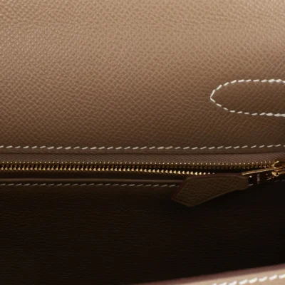 Hermès Kelly Sellier 28 Etoupe Epsom Gold Hardware