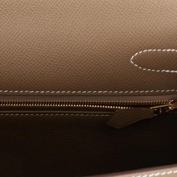 Hermès Kelly Sellier 28 Etoupe Epsom Gold Hardware