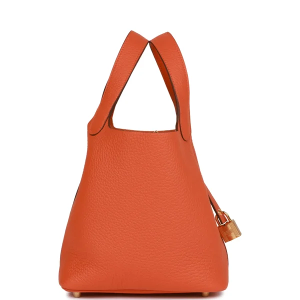 8bca6f24c514d53025a923e01e80a69c Hermès Picotin Lock 18 Orange Clemence Gold Hardware