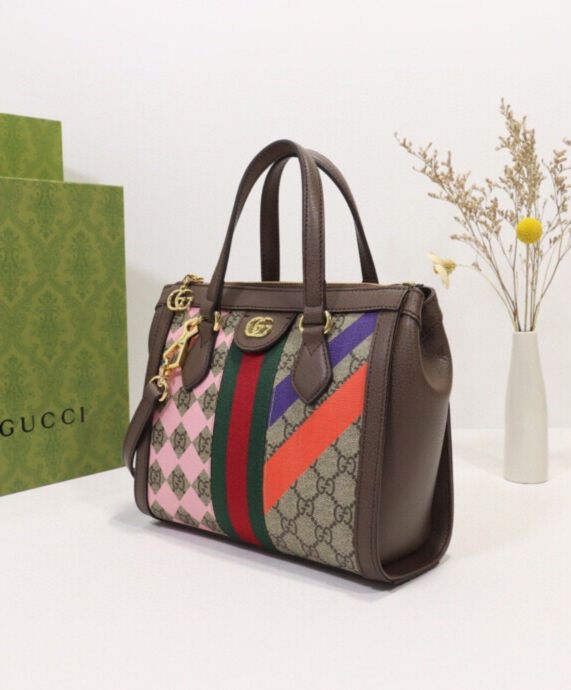 8bf2c49cbc8dbba20be86e0aa782e6e7 Gucci Ophidia Small Tote Bag 547551 Dark Coffee