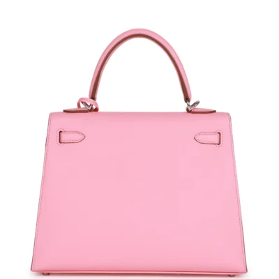 Hermès Kelly Sellier 25 Rose Confetti Epsom Palladium Hardware
